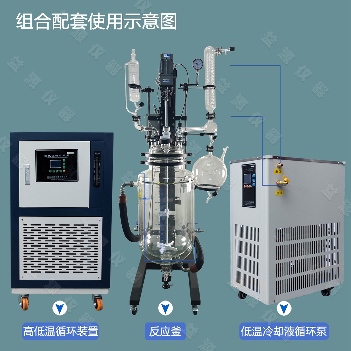 自动升降双层玻璃反应釜10L 20L 50L 100L
